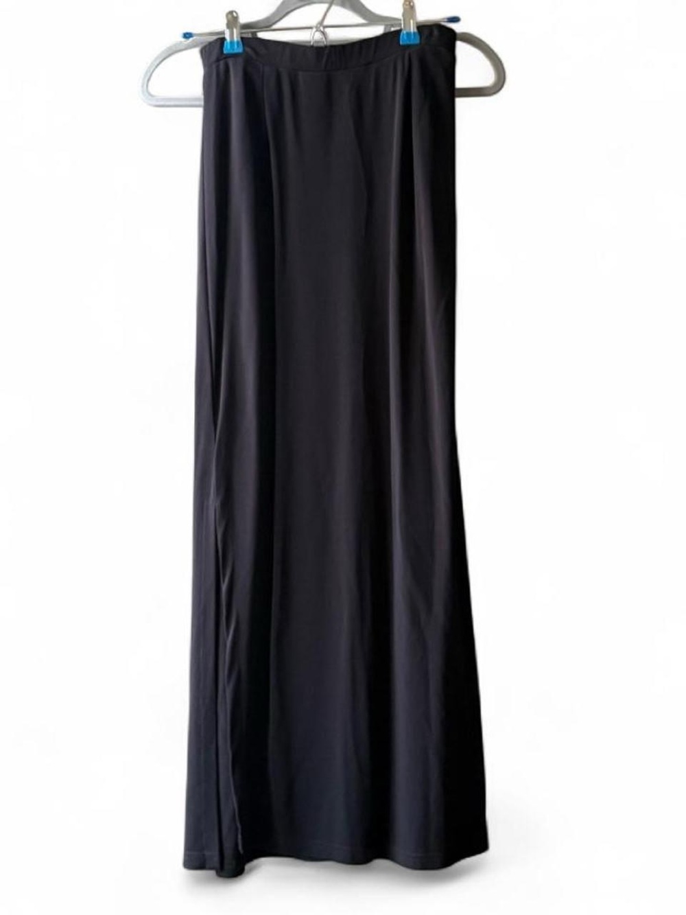 Vintage Valerie Stevens Black Long Maxi Skirt with Leg Slit Size S